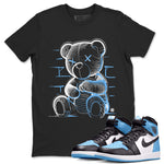 Air Jordan 1 Retro High OG UNC Toe Shirt to match Jordans Neon Bear Sneaker Tees Air Jordan 1 Retro UNC Toe Shirts Crew Neck T-Shirts Black 1