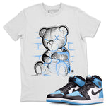 Air Jordan 1 Retro High OG UNC Toe Shirt to match Jordans Neon Bear Sneaker Tees Air Jordan 1 Retro UNC Toe Shirts Crew Neck T-Shirts White 1