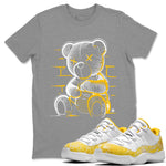 Air Jordan 11 Yellow Python Sneaker Match Tees Neon Bear Sneaker Tees Air Jordan 11 Snakeskin Shirts Unisex Shirts Heather Grey 1