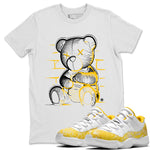 Air Jordan 11 Yellow Python Sneaker Match Tees Neon Bear Sneaker Tees Air Jordan 11 Snakeskin Shirts Unisex Shirts White 1