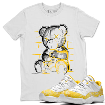 Air Jordan 11 Yellow Python Sneaker Match Tees Neon Bear Sneaker Tees Air Jordan 11 Snakeskin Shirts Unisex Shirts White 1