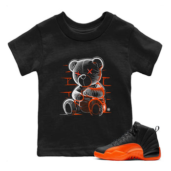 Air Jordan 12 Brilliant Orange Sneaker Match Tees Neon Bear Sneaker Tees Air Jordan 12 WMNS Brilliant Orange Tees Kids Shirts Black 1