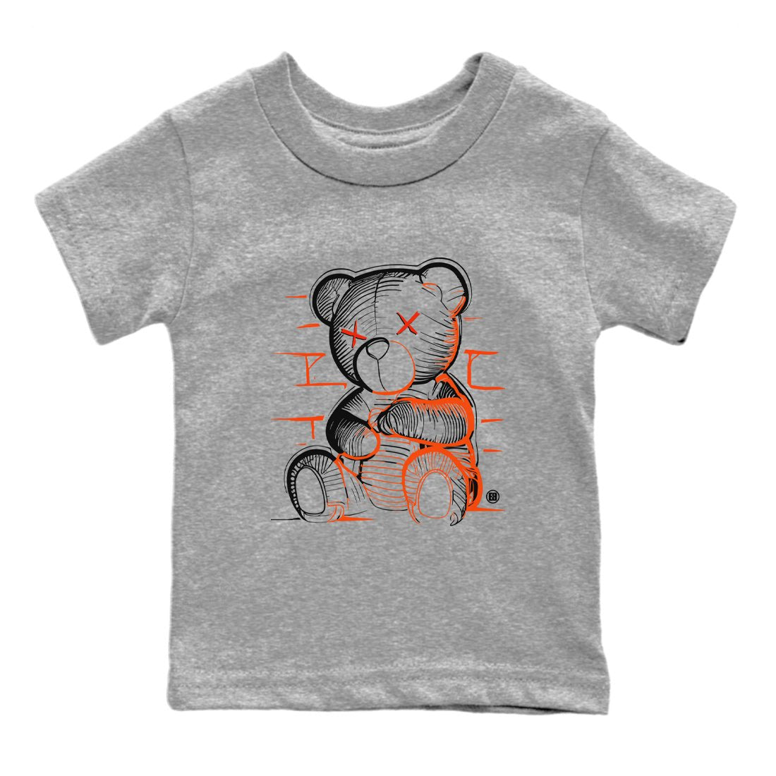 Air Jordan 12 Brilliant Orange Sneaker Match Tees Neon Bear Sneaker Tees Air Jordan 12 WMNS Brilliant Orange Tees Kids Shirts Heather Grey 2