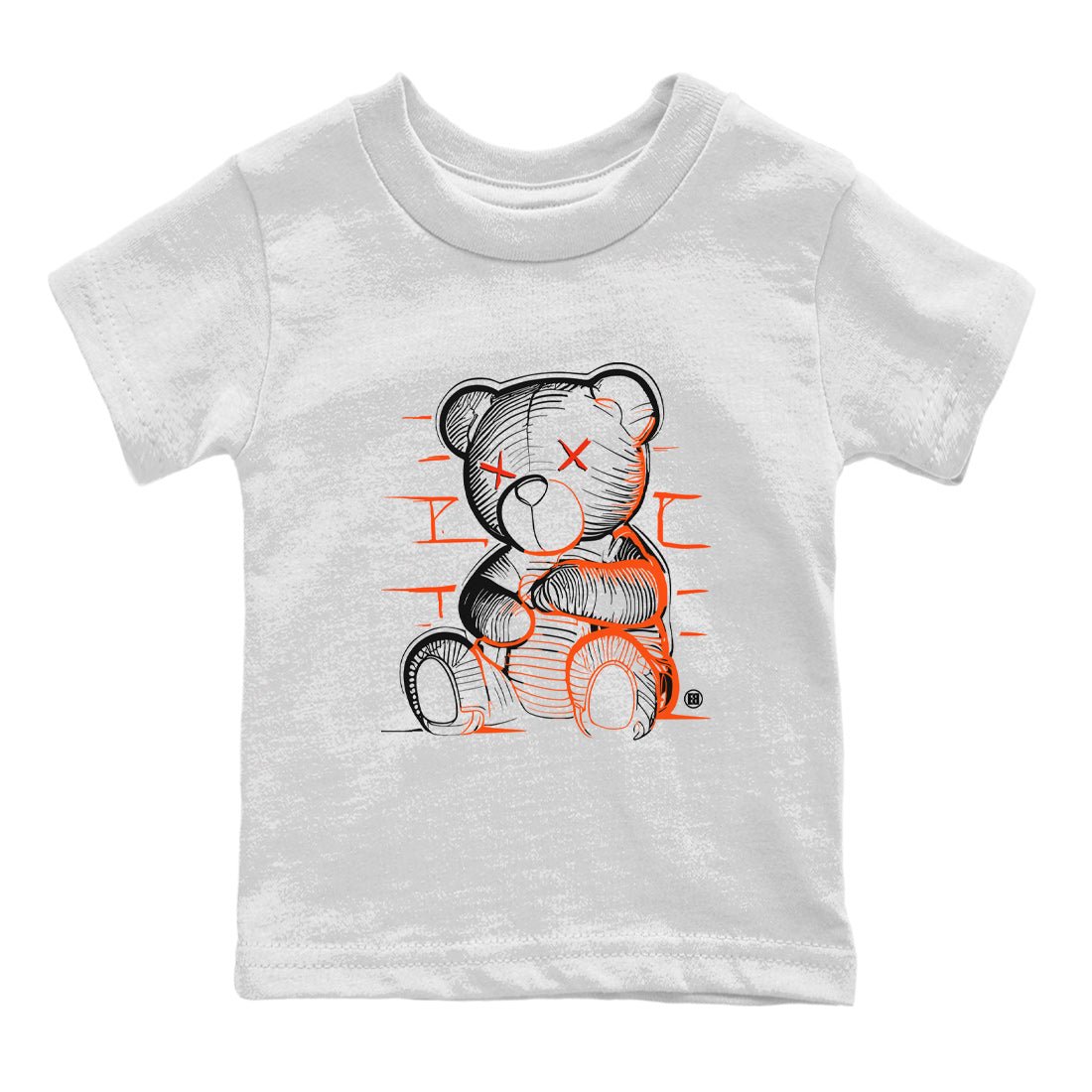 Air Jordan 12 Brilliant Orange Sneaker Match Tees Neon Bear Sneaker Tees Air Jordan 12 WMNS Brilliant Orange Tees Kids Shirts White 2