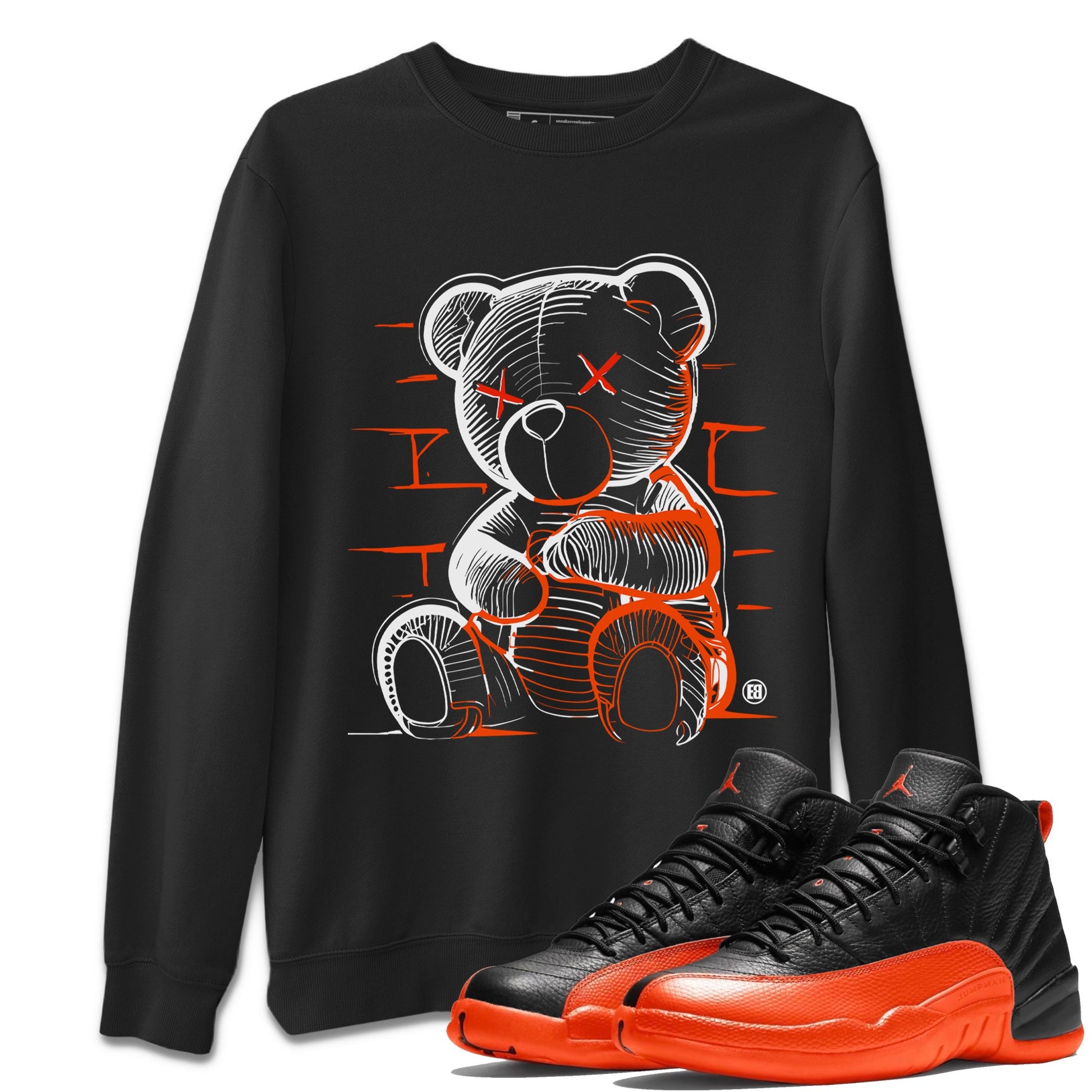 Air Jordan 12 Brilliant Orange Sneaker Match Tees Neon Bear Sneaker Tees Air Jordan 12 WMNS Brilliant Orange Tees Unisex Shirts Black 1
