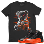 Air Jordan 12 Brilliant Orange Sneaker Match Tees Neon Bear Sneaker Tees Air Jordan 12 WMNS Brilliant Orange Tees Unisex Shirts Black 1