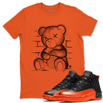 Air Jordan 12 Brilliant Orange Neon Bear Crew Neck Sneaker Tees Air Jordan 12 Brilliant Orange Sneaker T-Shirts Washing and Care Tip