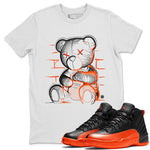 Air Jordan 12 Brilliant Orange Sneaker Match Tees Neon Bear Sneaker Tees Air Jordan 12 WMNS Brilliant Orange Tees Unisex Shirts White 1