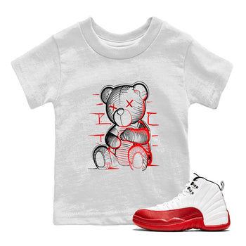 Air Jordan 12 Retro Cherry shirt to match jordans Neon Bear sneaker tees Air Jordan 12 Cherry SNRT Sneaker Release Tees Baby Toddler White 1 T-Shirt
