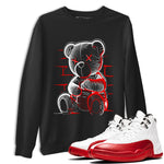 Air Jordan 12 Retro Cherry shirt to match jordans Neon Bear sneaker tees Air Jordan 12 Cherry SNRT Sneaker Release Tees Crew Neck Casual Unisex Black 1 T-Shirt