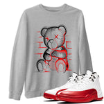 Air Jordan 12 Retro Cherry shirt to match jordans Neon Bear sneaker tees Air Jordan 12 Cherry SNRT Sneaker Release Tees Crew Neck Casual Unisex Heather Grey 1 T-Shirt