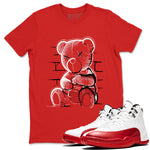 Air Jordan 12 Retro Cherry shirt to match jordans Neon Bear sneaker tees Air Jordan 12 Cherry SNRT Sneaker Release Tees Crew Neck Casual Unisex Red 1 T-Shirt