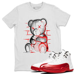 Air Jordan 12 Retro Cherry shirt to match jordans Neon Bear sneaker tees Air Jordan 12 Cherry SNRT Sneaker Release Tees Crew Neck Casual Unisex White 1 T-Shirt