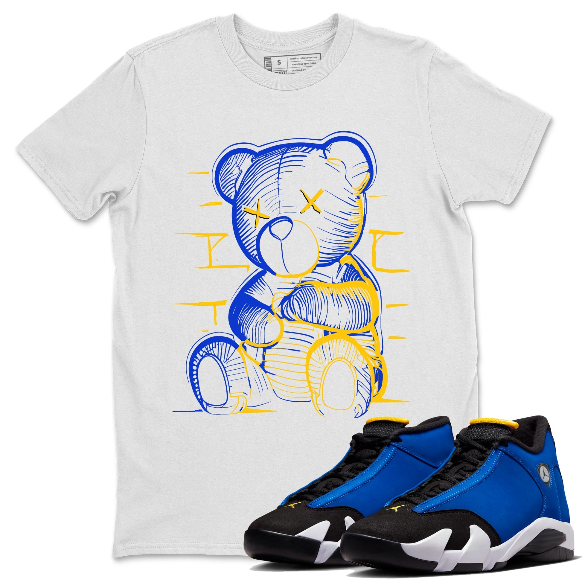 Air Jordan 14 Laney Sneaker Match Tees Neon Bear Sneaker Tees Jordan 14 Laney Sneaker Release Tees Unisex Shirts Heather Grey 2