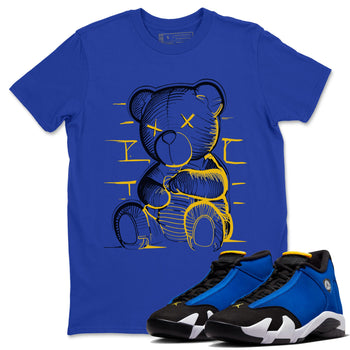 Air Jordan 14 Laney Sneaker Match Tees Neon Bear Sneaker Tees Jordan 14 Laney Sneaker Release Tees Unisex Shirts Royal Blue 1