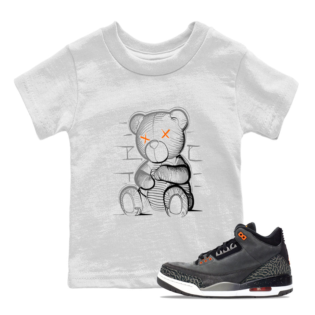 Air Jordan 3 Fear shirt to match jordans Neon Bear sneaker tees Air Jordan 3 Fear SNRT Sneaker Release Tees Baby Toddler White 1 T-Shirt