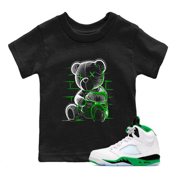 5s Lucky Green shirt to match jordans Neon Bear sneaker tees Air Jordan 5 Retro Lucky Green SNRT Sneaker Tees Youth Kid's Baby Shirt Black 1 T-Shirt