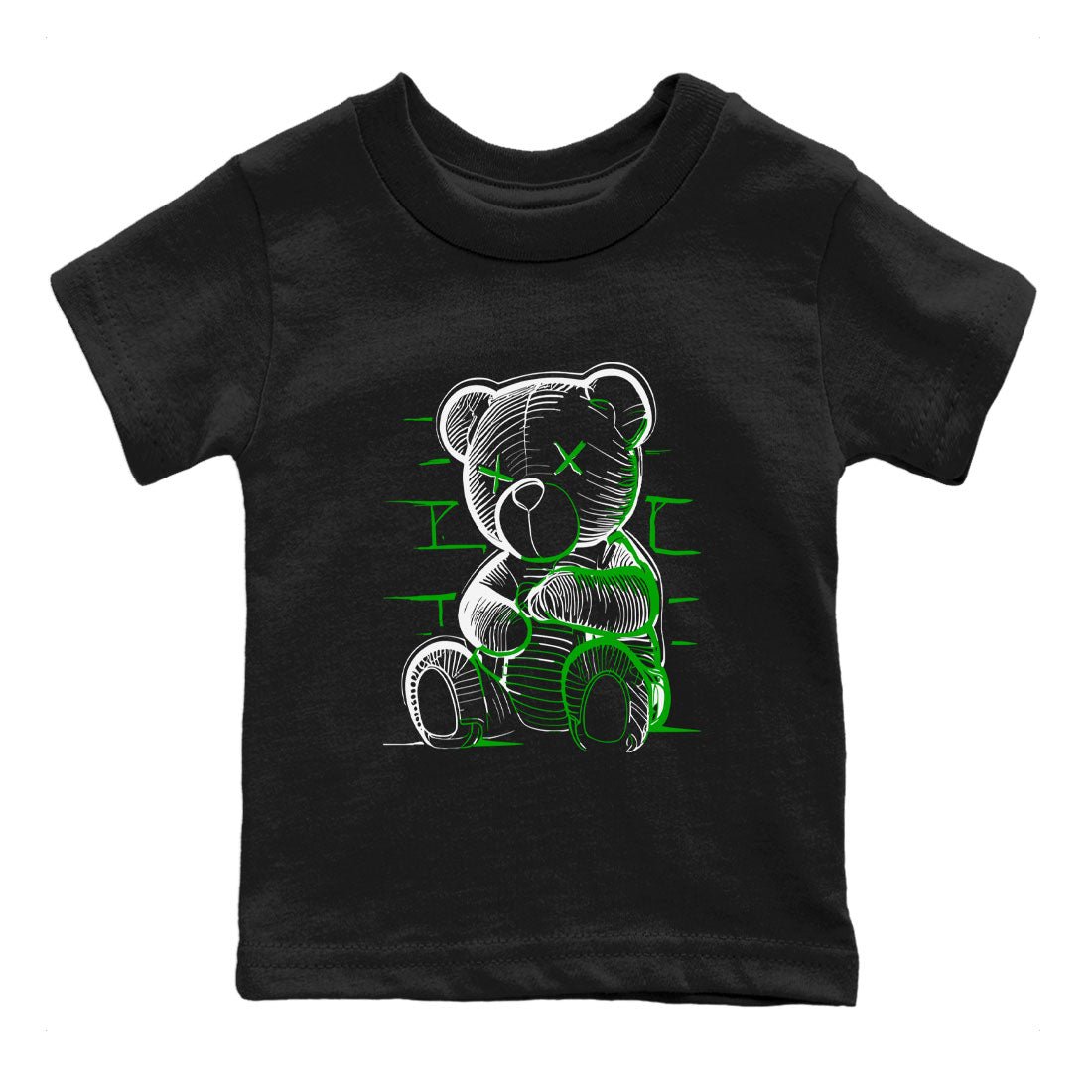 5s Lucky Green shirt to match jordans Neon Bear sneaker tees Air Jordan 5 Retro Lucky Green SNRT Sneaker Tees Youth Kid's Baby Shirt Black 2 T-Shirt