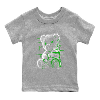5s Lucky Green shirt to match jordans Neon Bear sneaker tees Air Jordan 5 Retro Lucky Green SNRT Sneaker Tees Youth Kid's Baby Shirt Heather Grey 2 T-Shirt