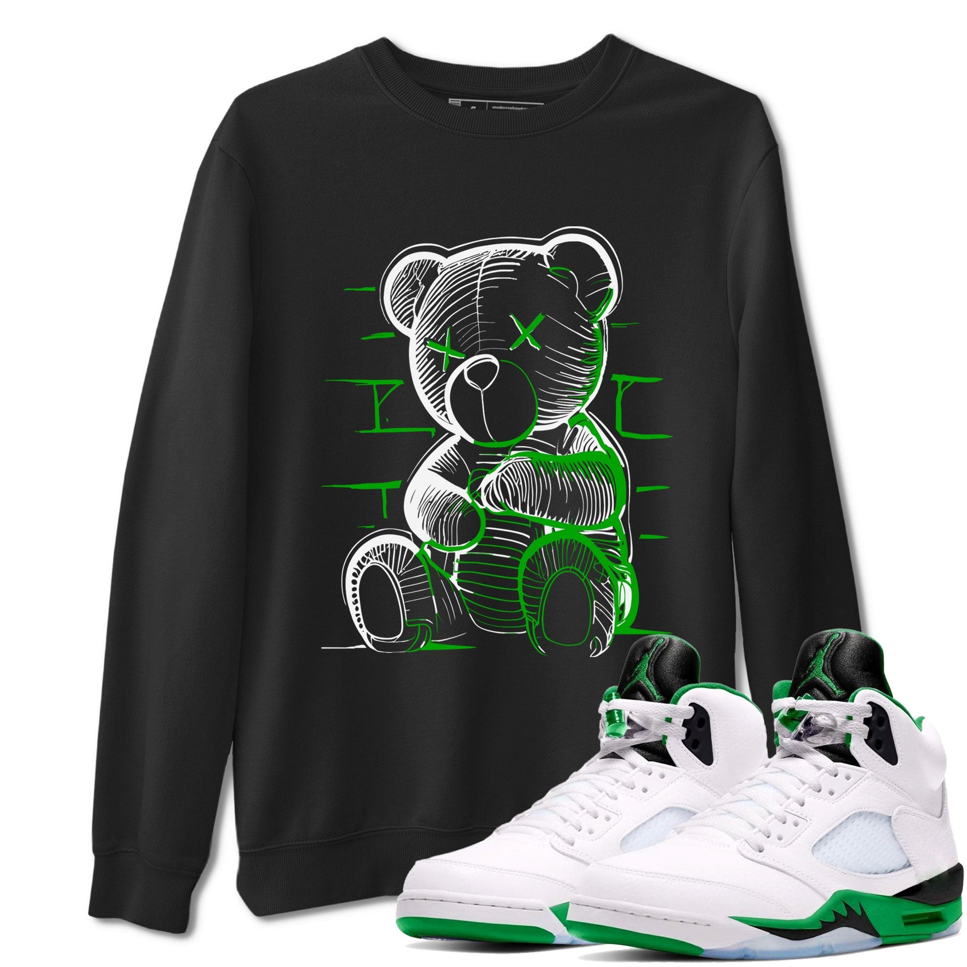 5s Lucky Green shirt to match jordans Neon Bear sneaker tees Air Jordan 5 Retro Lucky Green SNRT Sneaker Release Tees Cotton Sneaker Tee Black 1 T-Shirt