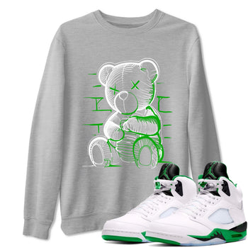 5s Lucky Green shirt to match jordans Neon Bear sneaker tees Air Jordan 5 Retro Lucky Green SNRT Sneaker Release Tees Cotton Sneaker Tee Heather Grey 1 T-Shirt
