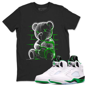 5s Lucky Green shirt to match jordans Neon Bear sneaker tees Air Jordan 5 Retro Lucky Green SNRT Sneaker Release Tees Cotton Sneaker Tee Black 1 T-Shirt