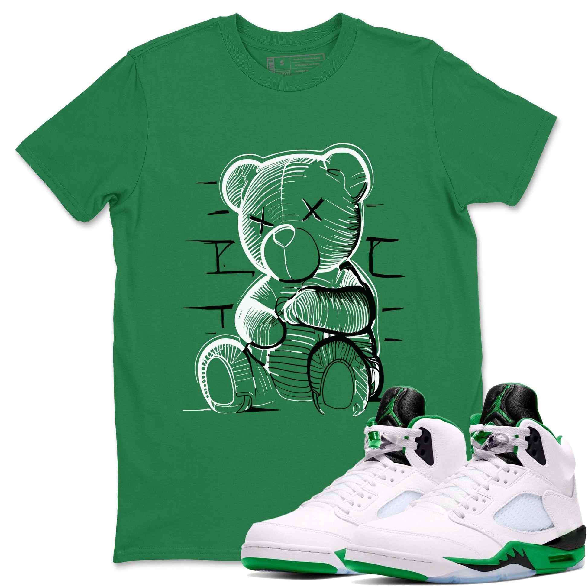 5s Lucky Green shirt to match jordans Neon Bear sneaker tees Air Jordan 5 Retro Lucky Green SNRT Sneaker Release Tees Cotton Sneaker Tee Kelly Green 1 T-Shirt