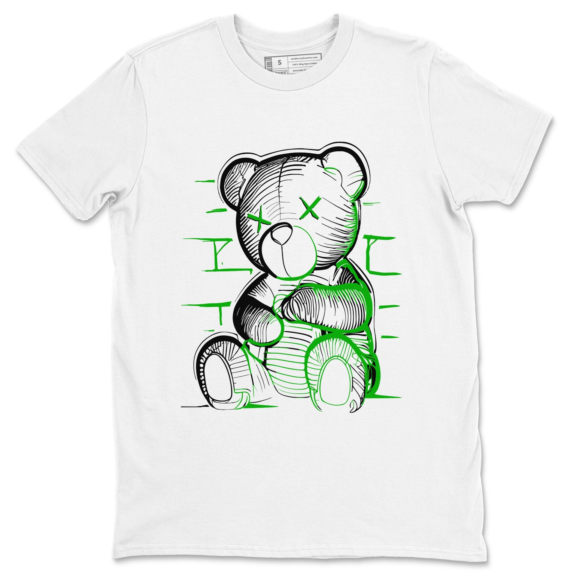 5s Lucky Green shirt to match jordans Neon Bear sneaker tees Air Jordan 5 Retro Lucky Green SNRT Sneaker Release Tees Cotton Sneaker Tee White 2 T-Shirt