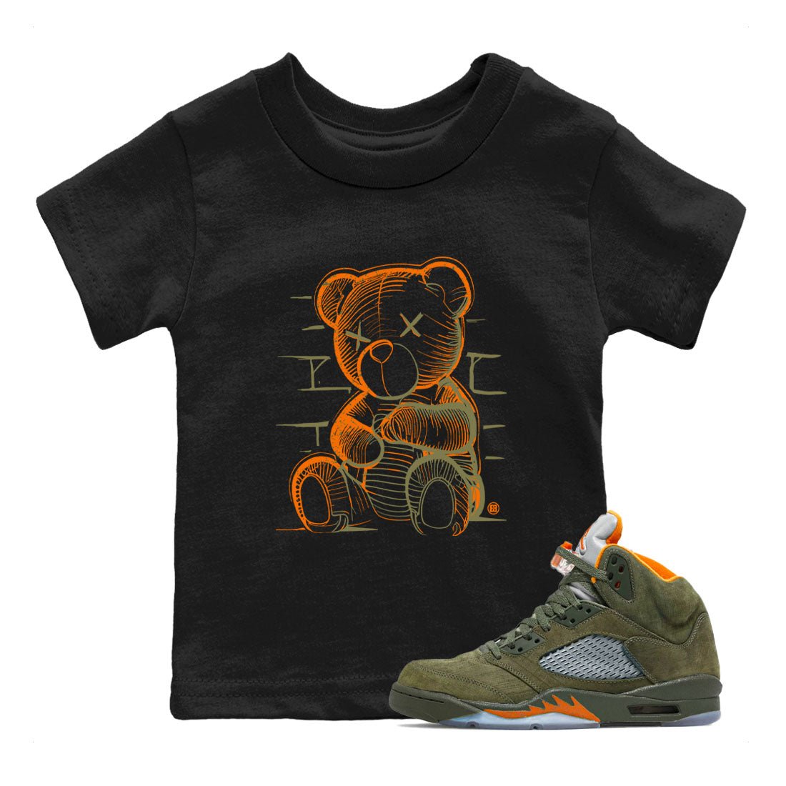 5s Olive shirt to match jordans Neon Bear sneaker tees Air Jordan 5 Olive SNRT Sneaker Release Tees Streetwear baby toddler Black 1 cotton Shirt