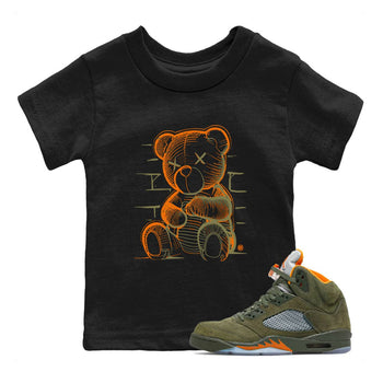 5s Olive shirt to match jordans Neon Bear sneaker tees Air Jordan 5 Olive SNRT Sneaker Release Tees Streetwear baby toddler Black 1 cotton Shirt