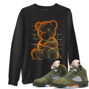 5s Olive shirt to match jordans Neon Bear sneaker tees Air Jordan 5 Olive SNRT Sneaker Release Tees Streetwear unisex cotton Black 1 crew neck shirt