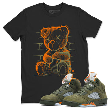 5s Olive shirt to match jordans Neon Bear sneaker tees Air Jordan 5 Olive SNRT Sneaker Release Tees Streetwear unisex cotton Black 1 crew neck shirt