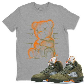 5s Olive shirt to match jordans Neon Bear sneaker tees Air Jordan 5 Olive SNRT Sneaker Release Tees Streetwear unisex cotton Heather Grey 1 crew neck shirt