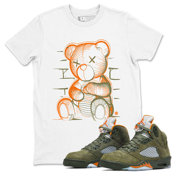 5s Olive shirt to match jordans Neon Bear sneaker tees Air Jordan 5 Olive SNRT Sneaker Release Tees Streetwear unisex cotton White 1 crew neck shirt