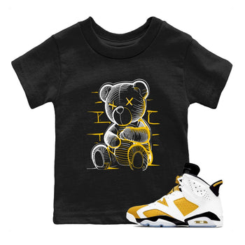 Neon Bear sneaker match tees to Yellow Ochre 6s street fashion brand for shirts to match Jordans SNRT Sneaker Tees Air Jordan 6 Yellow Ochre unisex t-shirt Black 1 youth shirt