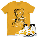 Neon Bear sneaker match tees to Yellow Ochre 6s street fashion brand for shirts to match Jordans SNRT Sneaker Tees Air Jordan 6 Yellow Ochre unisex t-shirt Gold 1 unisex shirt