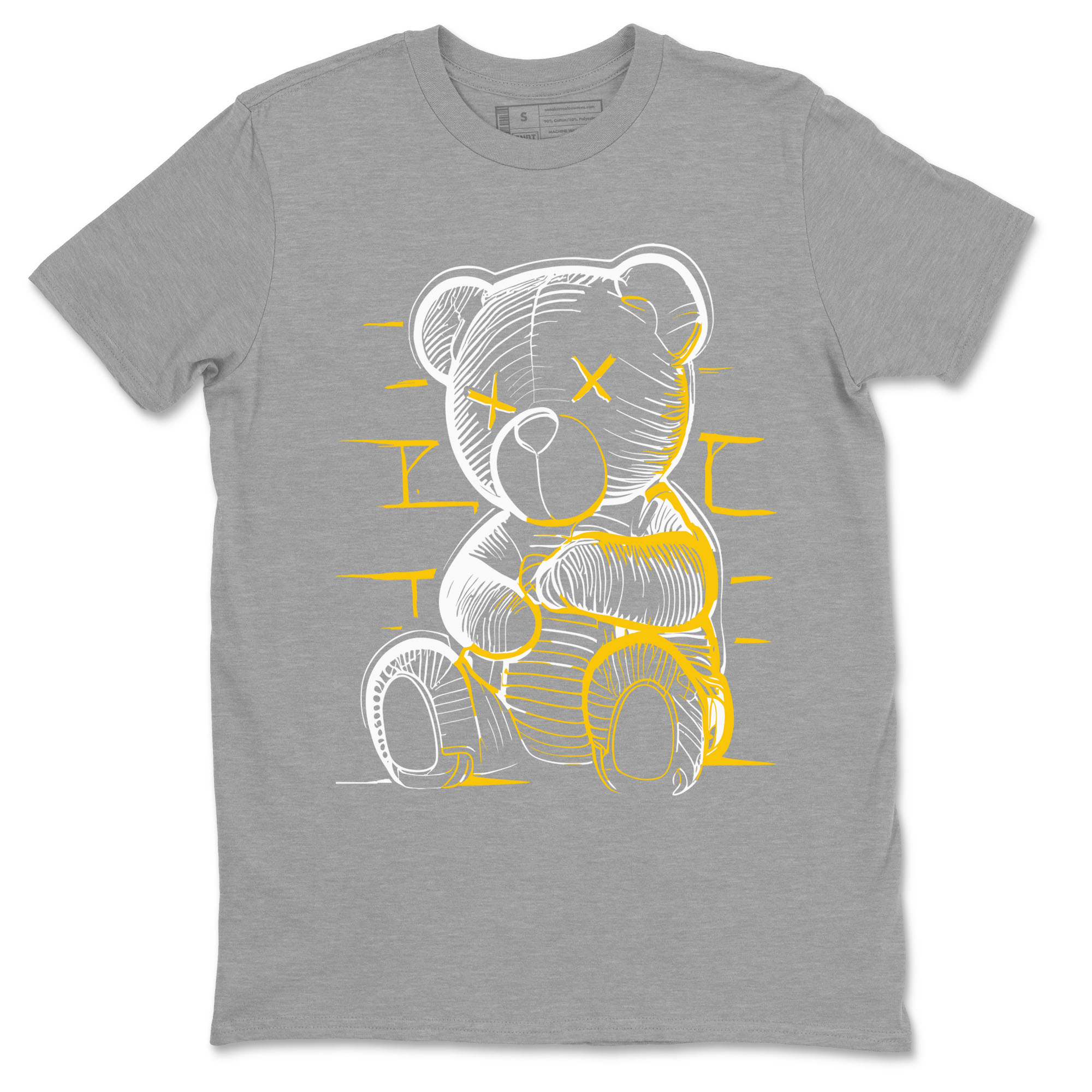 Neon Bear sneaker match tees to Yellow Ochre 6s street fashion brand for shirts to match Jordans SNRT Sneaker Tees Air Jordan 6 Yellow Ochre unisex t-shirt Heather Grey 2 unisex shirt