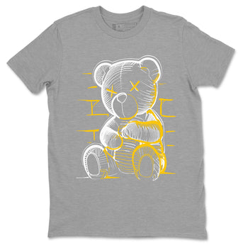 Neon Bear sneaker match tees to Yellow Ochre 6s street fashion brand for shirts to match Jordans SNRT Sneaker Tees Air Jordan 6 Yellow Ochre unisex t-shirt Heather Grey 2 unisex shirt
