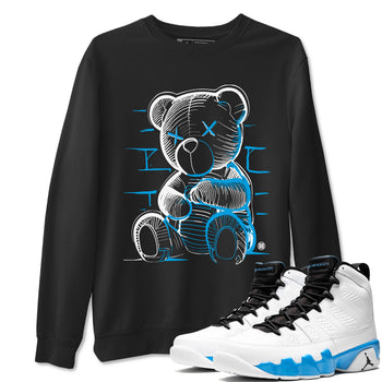 AJ9 Powder Blue shirt to match jordans Neon Bear sneaker tees Air Jordan 9 Powder Blue SNRT Sneaker Release Tees unisex cotton Black 1 crew neck shirt