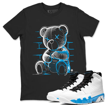AJ9 Powder Blue shirt to match jordans Neon Bear sneaker tees Air Jordan 9 Powder Blue SNRT Sneaker Release Tees unisex cotton Black 1 crew neck shirt