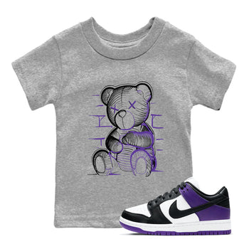 Nike SB Dunk Low Court Purple Shirt To Match Jordans Neon Bear Streetwear Fashion Dunk Low Court Purple SNRT sneaker release tees baby toddler Heather Grey 1 cotton Shirt