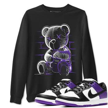 Nike SB Dunk Low Court Purple Shirt To Match Jordans Neon Bear Streetwear Fashion Dunk Low Court Purple SNRT Sneaker Release Tees unisex cotton Black 1 crew neck shirt