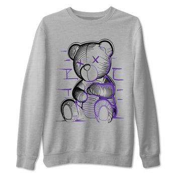Nike SB Dunk Low Court Purple Shirt To Match Jordans Neon Bear Streetwear Fashion Dunk Low Court Purple SNRT Sneaker Release Tees unisex cotton Heather Grey 2 crew neck shirt