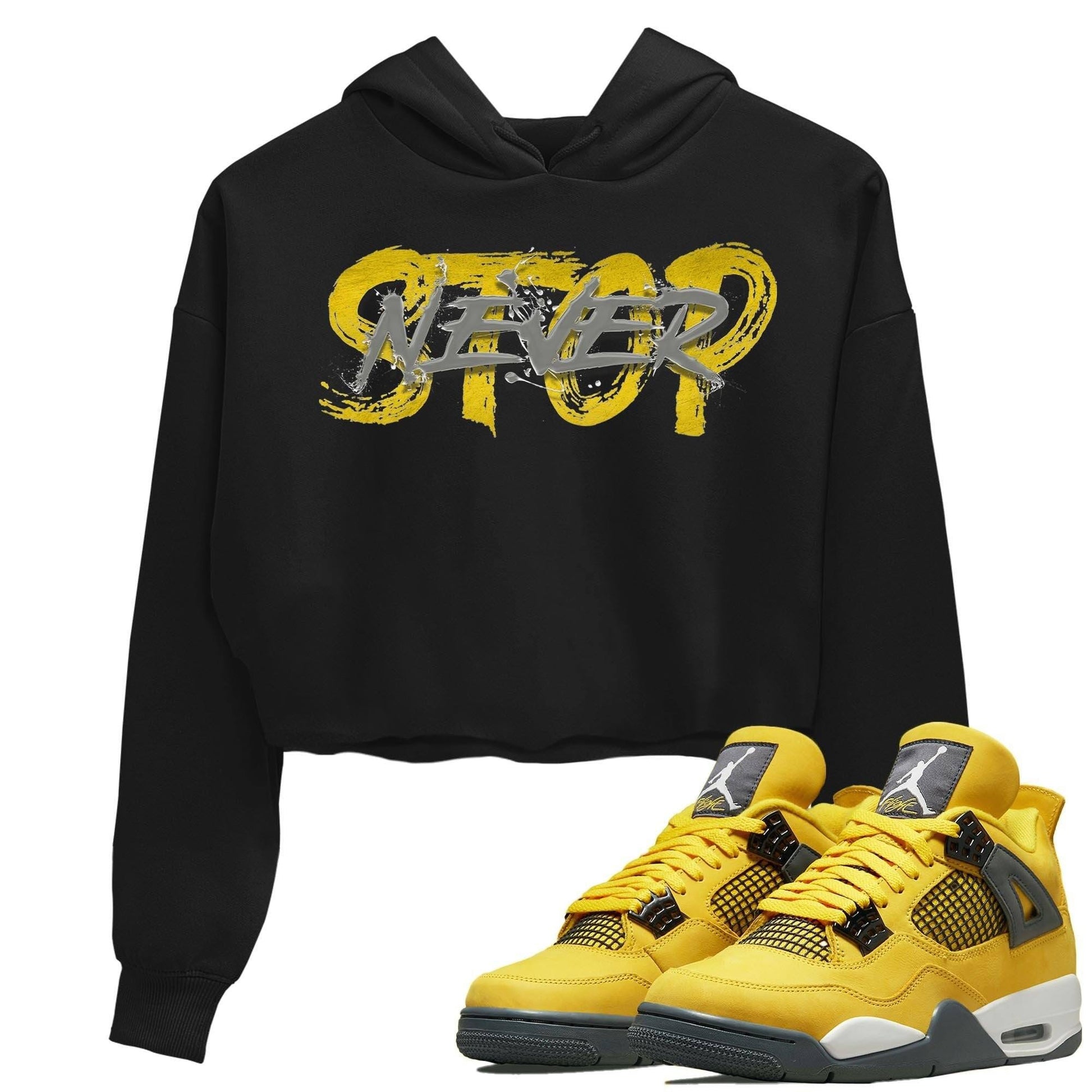 Jordan 4 Lightning Sneaker Match Tees Never Stop Sneaker Tees Jordan 4 Lightning Sneaker Release Tees Women's Shirts