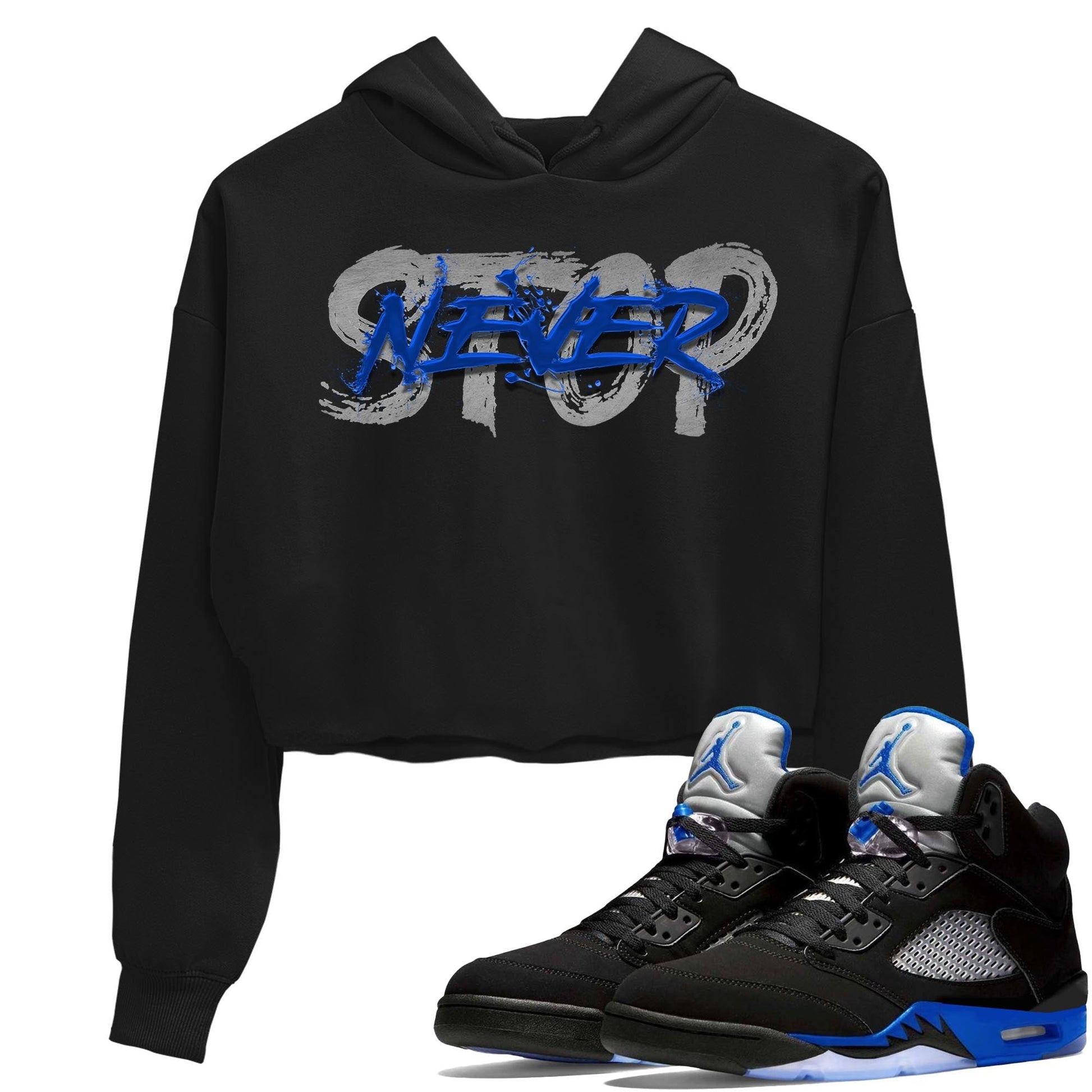 Jordan 5 Racer Blue Sneaker Match Tees Never Stop Sneaker Tees Jordan 5 Racer Blue Sneaker Release Tees Women's Shirts