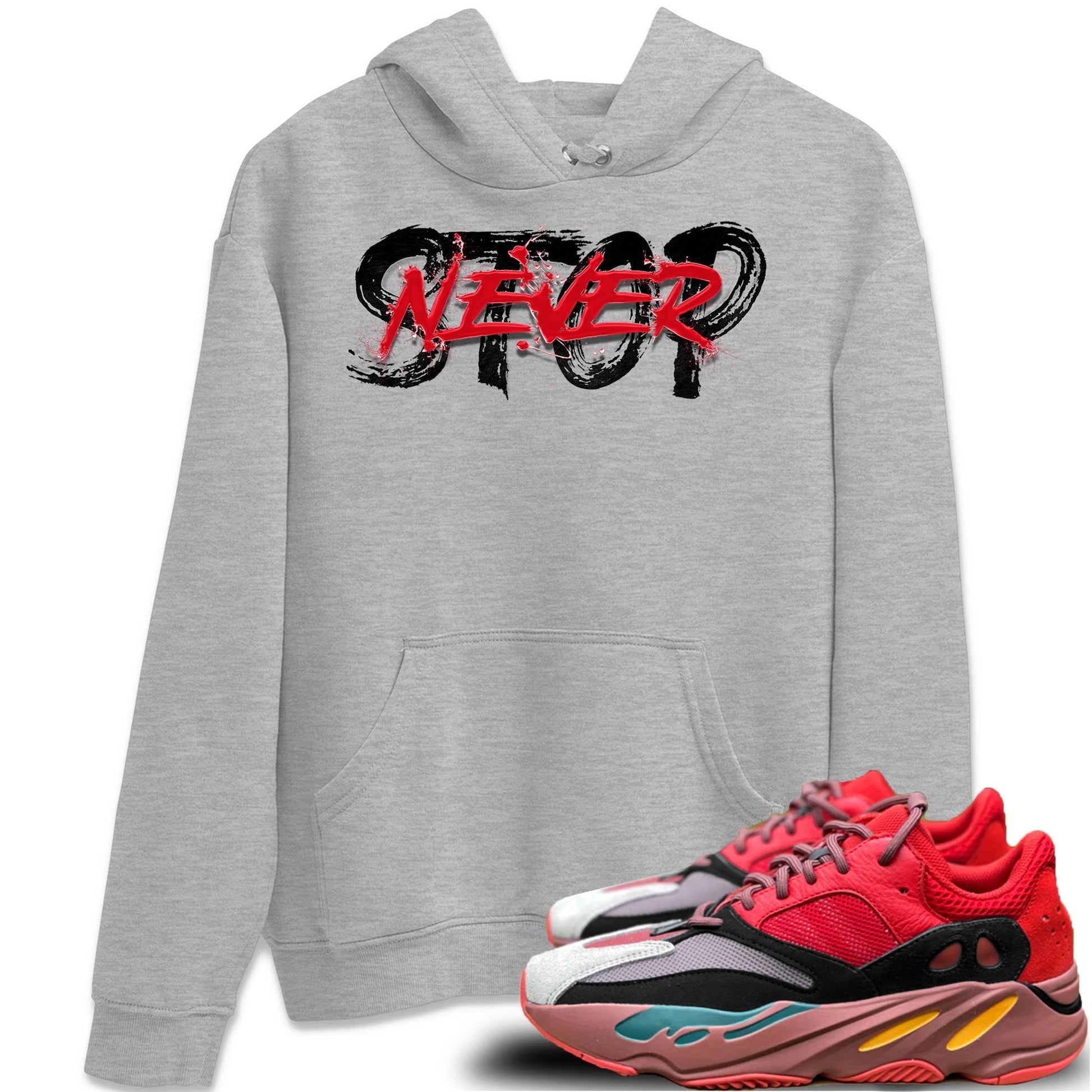 Yeezy 700 Hi-Res Red Sneaker Match Tees Never Stop Sneaker Tees Yeezy 700 Hi-Res Red Sneaker Release Tees Unisex Shirts