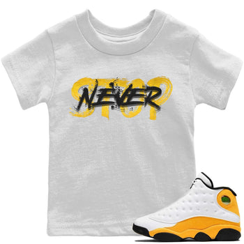 Jordan 13 Del Sol Sneaker Match Tees Never Stop Sneaker Tees Jordan 13 Del Sol Sneaker Release Tees Kids Shirts