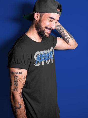 Jordan 5 Racer Blue Sneaker Match Tees Never Stop Sneaker Tees Jordan 5 Racer Blue Sneaker Release Tees Unisex Shirts