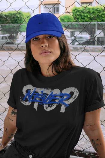 Jordan 5 Racer Blue Sneaker Match Tees Never Stop Sneaker Tees Jordan 5 Racer Blue Sneaker Release Tees Unisex Shirts