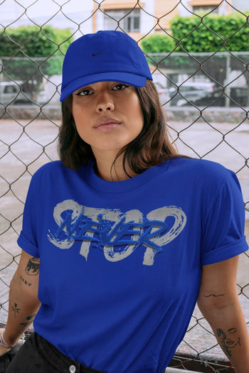 Jordan 5 Racer Blue Sneaker Match Tees Never Stop Sneaker Tees Jordan 5 Racer Blue Sneaker Release Tees Unisex Shirts